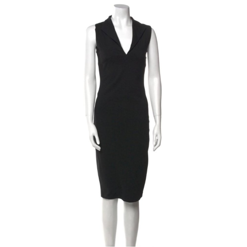 Kimberly Ovitz V-Neck Bodycon Midi Dress